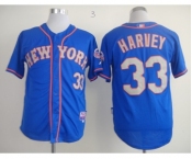 mlb jerseys new york mets #33 harvey blue[number grey][2013 mlb all star patch]