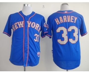 mlb jerseys new york mets #33 harvey blue[number grey][2013 mlb all star patch]