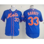 mlb jerseys new york mets #33 harvey blue[number orange][2013 mlb all star patch]