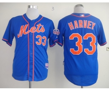 mlb jerseys new york mets #33 harvey blue[number orange][2013 mlb all star patch]