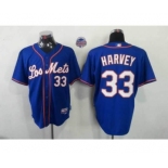 mlb jerseys new york mets #33 harvey blue[number white]