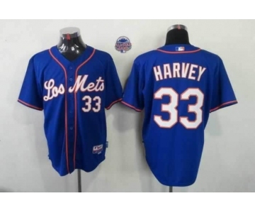 mlb jerseys new york mets #33 harvey blue[number white]