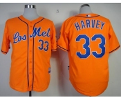 mlb jerseys new york mets #33 harvey orange[2013 mlb all star patch]