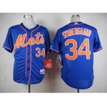 mlb jerseys new york mets #34 syndergaard blue[number orange][syndergaard]