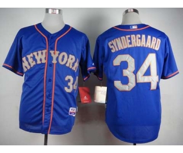 mlb jerseys new york mets #34 syndergaard blue[syndergaard]