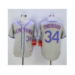 mlb jerseys new york mets #34 syndergaard grey[syndergaard]