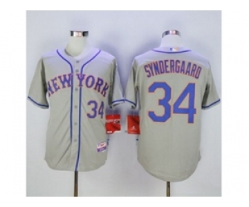 mlb jerseys new york mets #34 syndergaard grey[syndergaard]