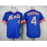 mlb jerseys new york mets #4 dykstra blue[m&n]