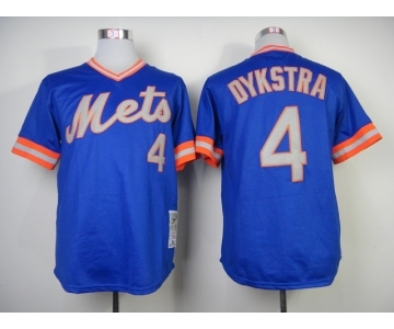 mlb jerseys new york mets #4 dykstra blue[m&n]