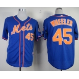 mlb jerseys new york mets #45 Wheeler blue[number orange][2013 mlb all star patch][Wheeler]