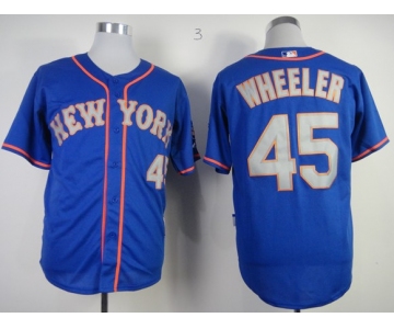 mlb jerseys new york mets #45 Wheeler blue[number silver][2013 mlb all star patch][Wheeler]