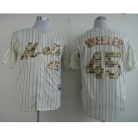 mlb jerseys new york mets #45 Wheeler cream(blue stripe)[number camo]