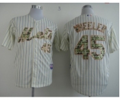 mlb jerseys new york mets #45 Wheeler cream(blue stripe)[number camo]