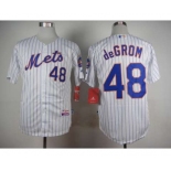 mlb jerseys new york mets #48 degrom white(blue strip)