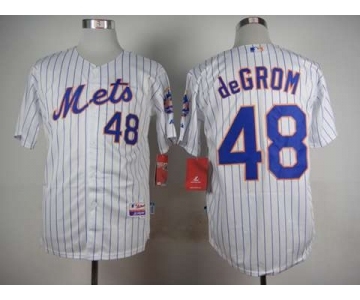 mlb jerseys new york mets #48 degrom white(blue strip)