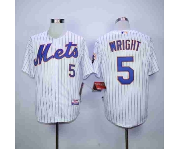 mlb jerseys new york mets #5 wricht white(blue strip)