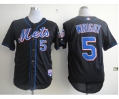 mlb jerseys new york mets #5 wright black[2013 mlb all star patch]