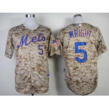 mlb jerseys new york mets #5 wright camo[2014 new]