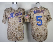 mlb jerseys new york mets #5 wright camo[2014 new]