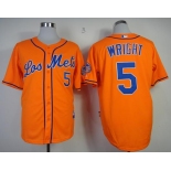 mlb jerseys new york mets #5 wright orange[2013 mlb all star patch]