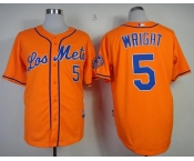 mlb jerseys new york mets #5 wright orange[2013 mlb all star patch]