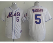 mlb jerseys new york mets #5 wright white[2013 mlb all star patch]