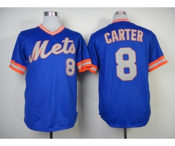 mlb jerseys new york mets #8 carter blue[1983 m&n]