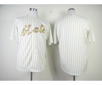 mlb jerseys new york mets blank white[strip][number camo]