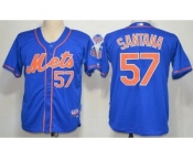 mlb new york mets #57 johan santana blue[number orange]