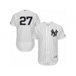 Men Majestic New York Yankees #27giancarlo stanton White Navy Flexbase Authentic Collection MLB Jersey