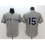 Men New York Yankees #15 Thurman Munson Majestic Grey Flexbase Authentic Collection Player Jersey