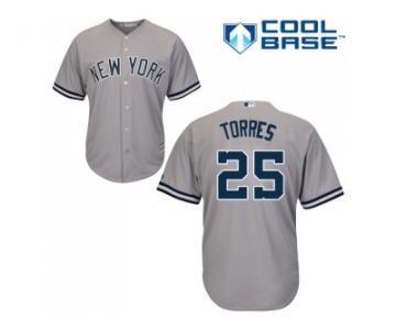 Men New York Yankees #25 Gleyber Torres Grey New Cool Base Stitched MLB Jersey