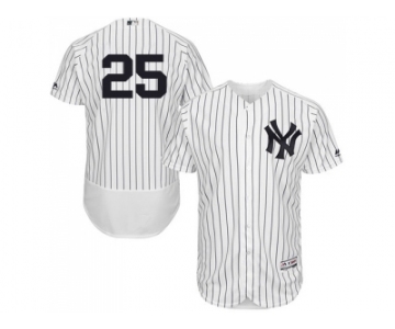 Men New York Yankees #25 Gleyber Torres White Strip Flexbase Authentic Collection Stitched MLB Jersey