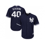 Men New York Yankees #40 Luis Severino Navy Blue New Cool Base Stitched MLB Jersey