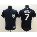 Men New York Yankees #7 Mickey Mantle Majestic Navy Blue Flexbase Authentic Collection Player Jersey