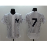 Men New York Yankees #7 Mickey Mantle Majestic White Flexbase Authentic Collection Player Jersey