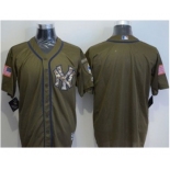 Men New York Yankees Blank Green Salute to Service Stitched Baseball Jersey