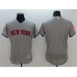 Men New York Yankees Blank Majestic Gray 2016 Independence Day Stars & Stripes Flex Base Team Jersey