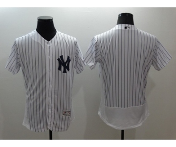 Men New York Yankees Blank Majestic White Flexbase Authentic Collection Team Jersey