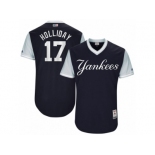 Men's 2017 Little League World Series Yankees #17 Matt Holliday Holliday Navy Jersey