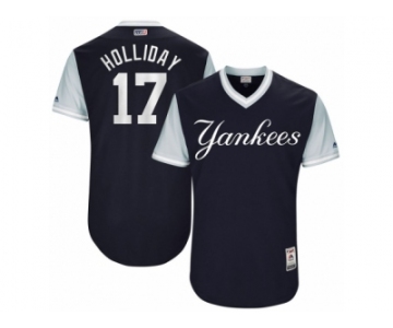 Men's 2017 Little League World Series Yankees #17 Matt Holliday Holliday Navy Jersey