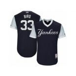 Men's 2017 Little League World Series Yankees #33 Greg Bird Bird Navy Jersey