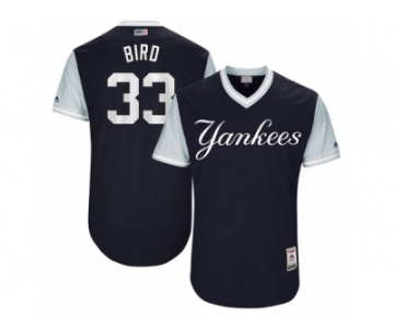 Men's 2017 Little League World Series Yankees #33 Greg Bird Bird Navy Jersey