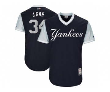 Men's 2017 Little League World Series Yankees #34 Jaime Garcia J Gar Navy Jersey