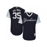 Men's 2017 Little League World Series Yankees #35 Michael Pineda Big Mike Navy Jersey