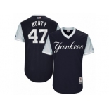 Men's 2017 Little League World Series Yankees #47 Jordan Montgomery Monty Navy Jersey