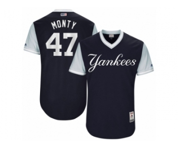 Men's 2017 Little League World Series Yankees #47 Jordan Montgomery Monty Navy Jersey