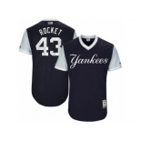 Men's 2017 Little League World Series Yankees Adam Warren Rocket Navy Jersey