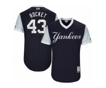 Men's 2017 Little League World Series Yankees Adam Warren Rocket Navy Jersey