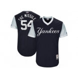 Men's 2017 Little League World Series Yankees Aroldis Chapman The Missile Navy Jersey